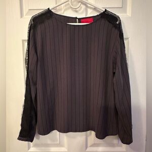 Jennifer Lopez‎ Womens blouse Long Sleeve black and gray size L